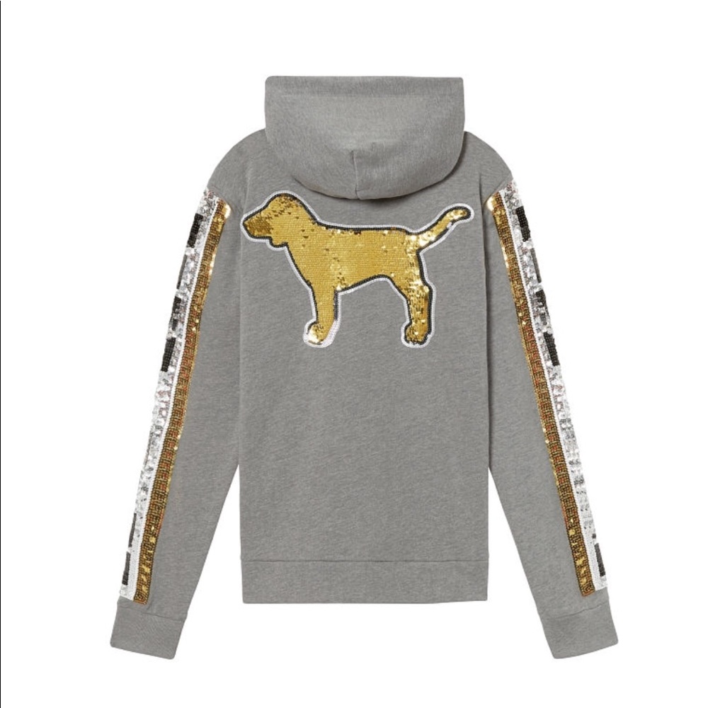 🍭 NIP Sequin Bling Perfect Full Zip in Gray - Picture 2 of 5